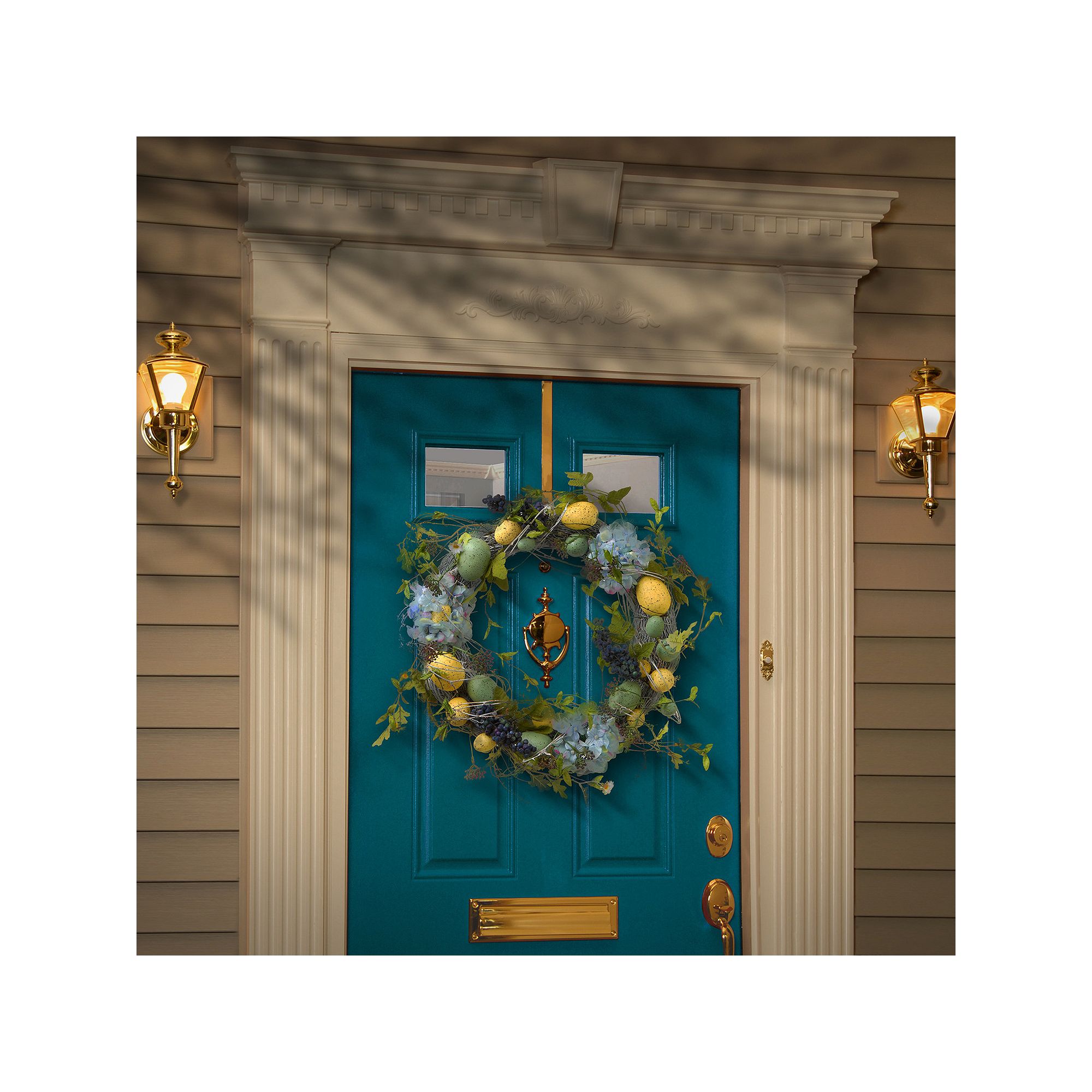 National Tree Company Artificial Easter Eggs & Hydrangeas Wreath, Multi