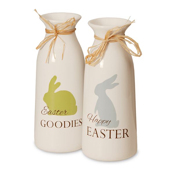 National Tree Company Easter Milk Bottle Table Decor 2piece Set