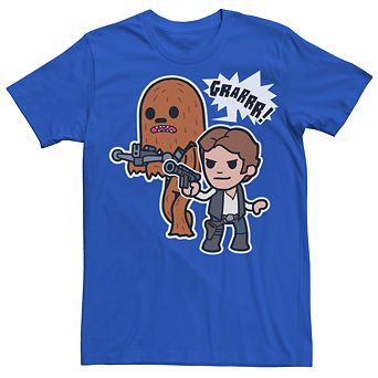 Men's Star Wars Cartoon Chewie And Han Solo Tee