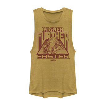 Juniors' Captain Marvel "Higher Further Faster" Graphic Tank Top
