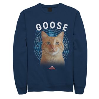 Juniors' Captain Marvel Goose Cat Portrait Fleece Sweatshirt