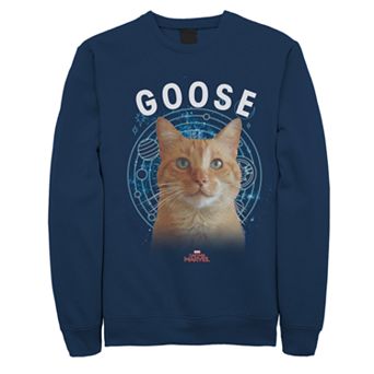 Juniors' Captain Marvel Goose Cat Portrait Fleece Sweatshirt