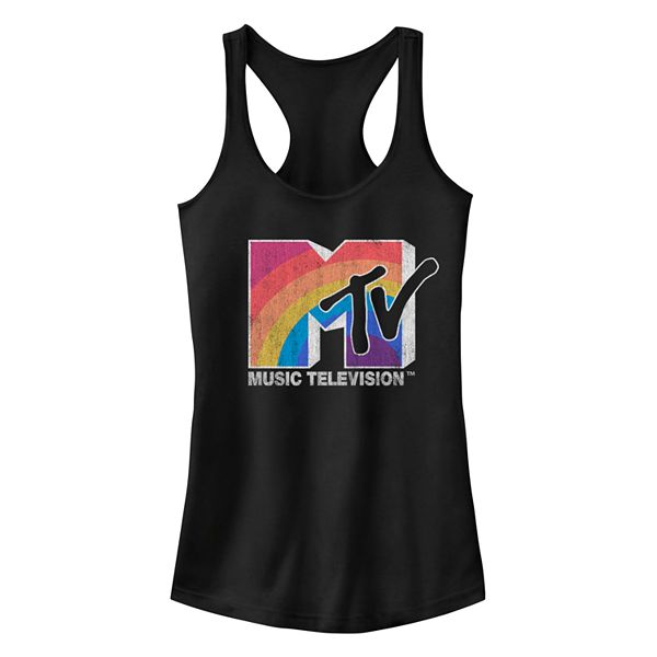 Juniors' MTV Rainbow Logo Racerback Tank Top