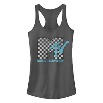 Juniors' MTV Checkered Logo Racerback Tank Top