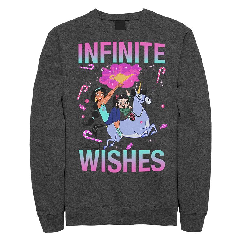 Juniors Disneys Wreck It Ralph 2 Infinite Wishes Crewneck Sweatshirt, Gir
