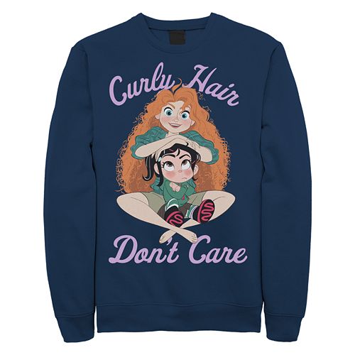 Juniors Wreck It Ralph 2 Merida Curly Hair Don T Care Crew Fleece