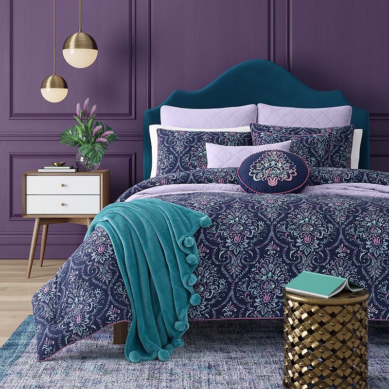 Five Queens Court Kinsley Comforter Set with Shams, Blue, Twin