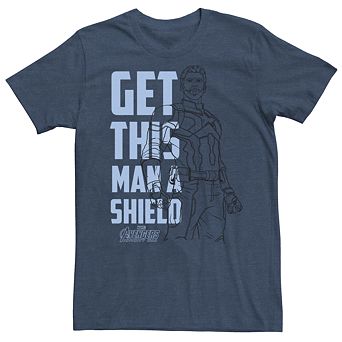 Men's Avengers Infinity War Captain America Get This Man A Shield Tee