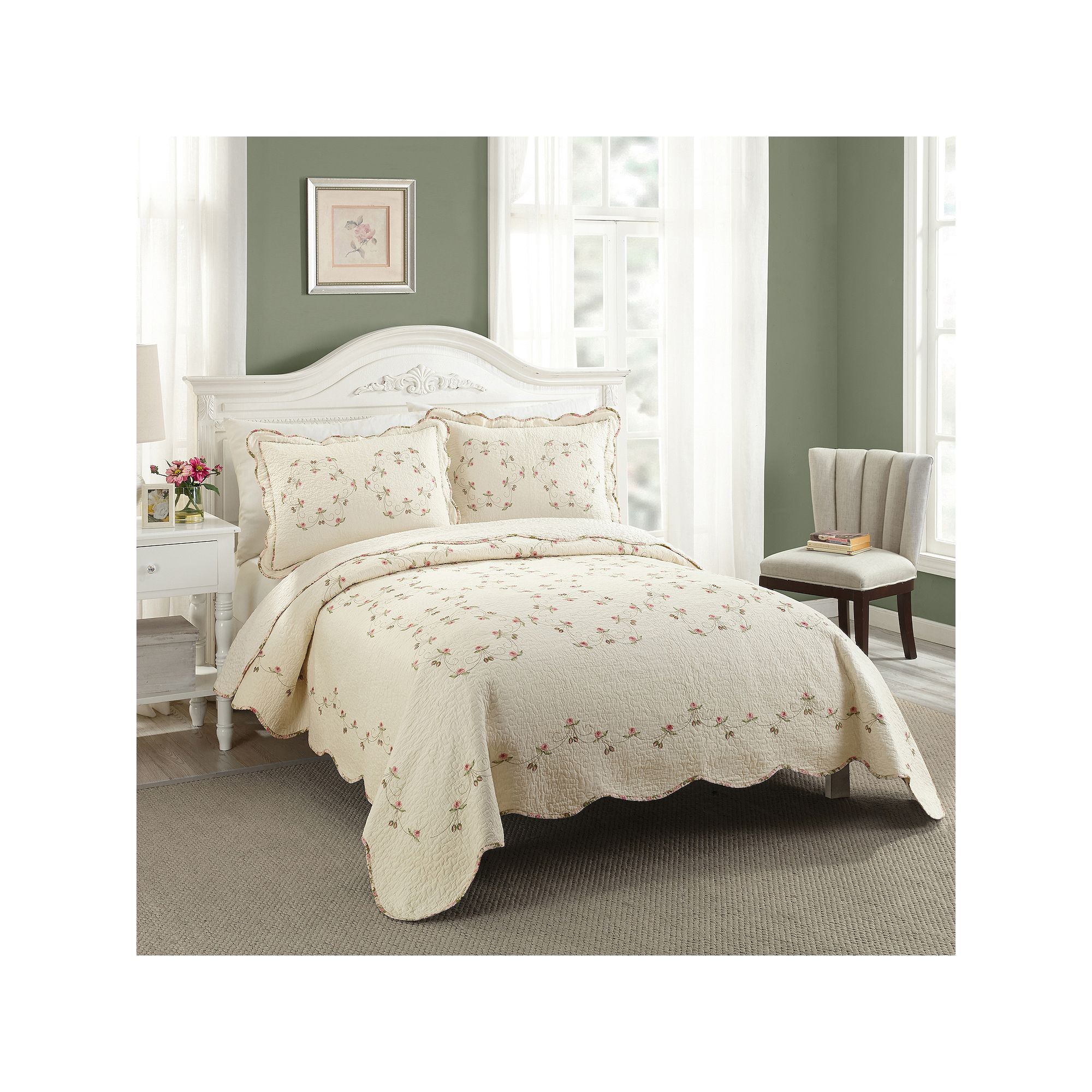 Modern Heirloom Felisa Quilt Set, Beige