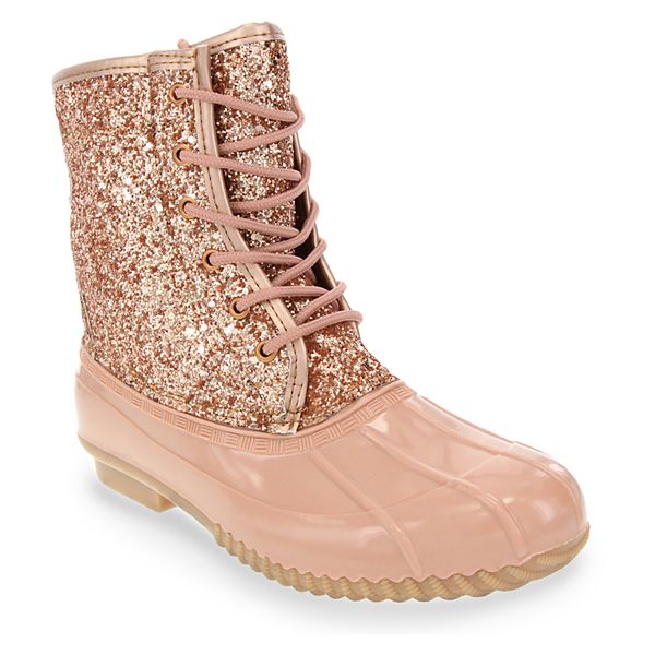 Pink glitter hotsell duck boots