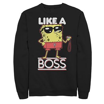 Men's Spongebob Squarepants Like a Boss Crew Pull Over