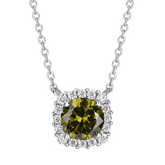 PRIMROSE Sterling Silver Cubic Zirconia Halo Pendant Necklace