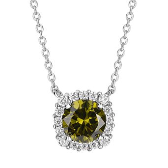 PRIMROSE Sterling Silver Cubic Zirconia Halo Pendant Necklace