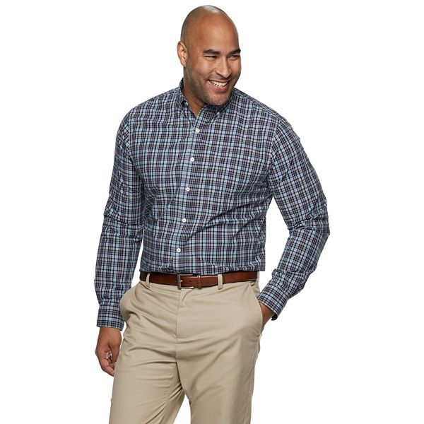 Big & Tall Croft & Barrow® Classic-Fit Plaid Easy-Care Button-Down Shirt