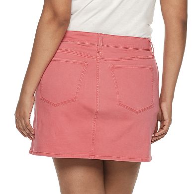 Juniors' Plus Size Mudd® 5-Pocket Clean Hem Mini Skirt