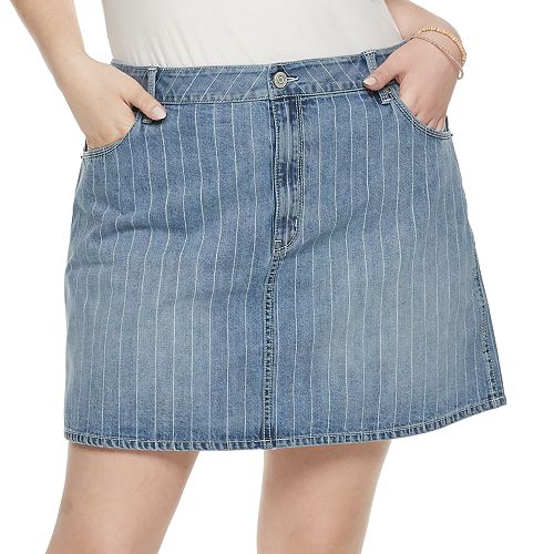 NEW! Juniors' Plus Size Mudd® 5-Pocket Clean Hem Mini Skirt