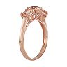 Bague De Fiançailles/fantaisie 10K Or Rose - 5 Pierres (rubis Simulé & Moissanite) - Taille 5 - Personnalisable