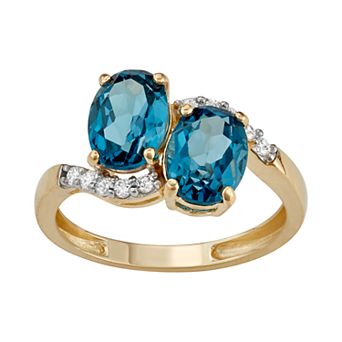 Tiara 10k Gold London Blue Topaz Ring