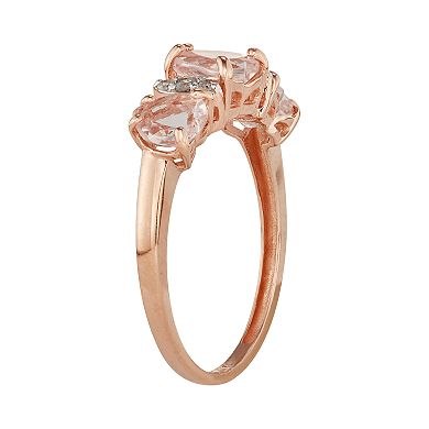 Tiara 10k Rose Gold Morganite & Diamond Accent Ring