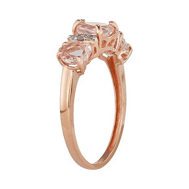 10k Rose Gold Morganite & Diamond Accent Ring