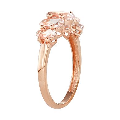 10k Rose Gold Morganite 5-Stone Ring