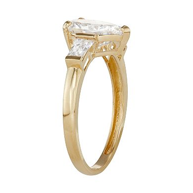 10k Gold Cubic Zirconia Teardrop Ring