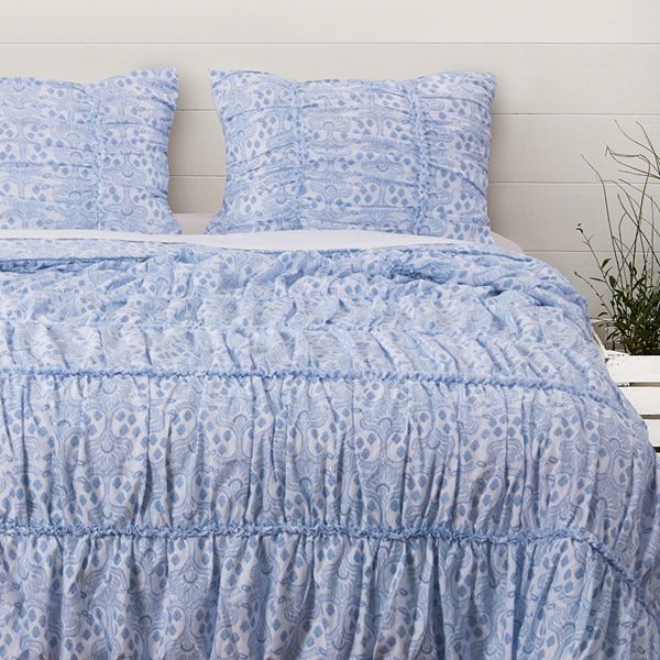 Multi Details about   Greenland Home Bella Ruffled Quilt Set 2-Piece Twin/Twin XL 