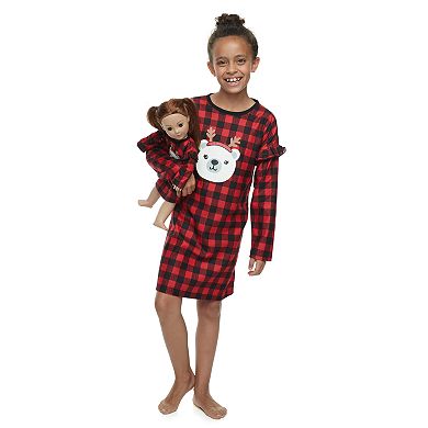 Girls 4-16 Jammies For Your Families Cool Bear Nightgown & Matching Doll Gown by Cuddl Duds