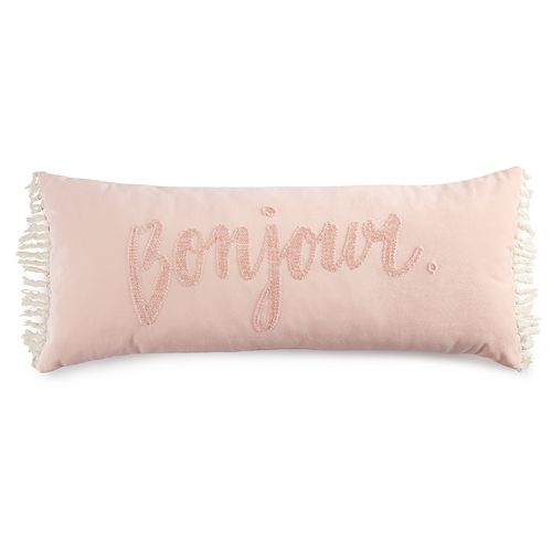 Lc Lauren Conrad Pink Bonjour Pillow