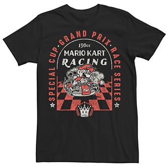 Men's Nintendo Mario Kart Checkered Graphic Tee