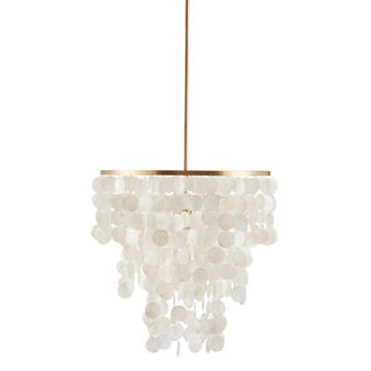 INK + IVY Isla Dimmable Layered Capiz Chandelier