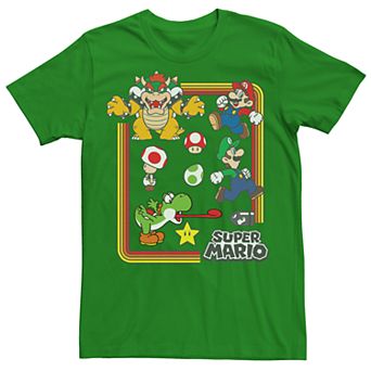 Men's Super Mario Bros Retro Group Rainbow Tee