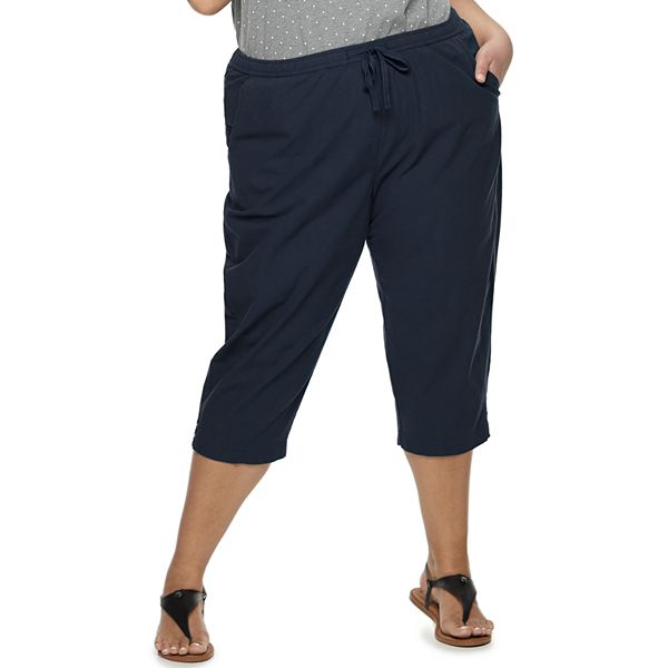 Plus Size Croft & Barrow® Pull-On Cotton Capris