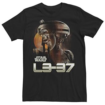 Men's Star Wars Han Solo L3-37 Sil Face Tee