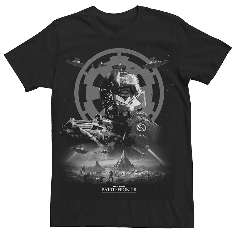 Men's Star Wars Battlefront II Grey Trooper Tee, Size: Small, Black