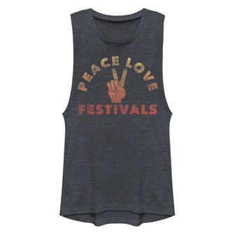 Juniors' Fifth Sun Peace Love Festivals Muscle Tank Top