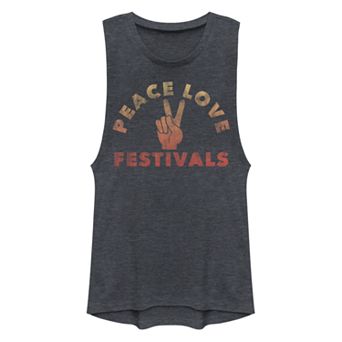 Juniors' Fifth Sun Peace Love Festivals Muscle Tank Top