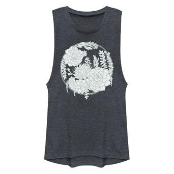 Juniors' Fifth Sun Succulent Circle Festival Muscle Tank Top