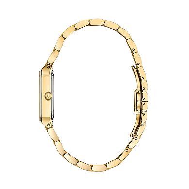 Bulova Women's Quadra Diamond Accent Gold Tone Watch - 97P140
