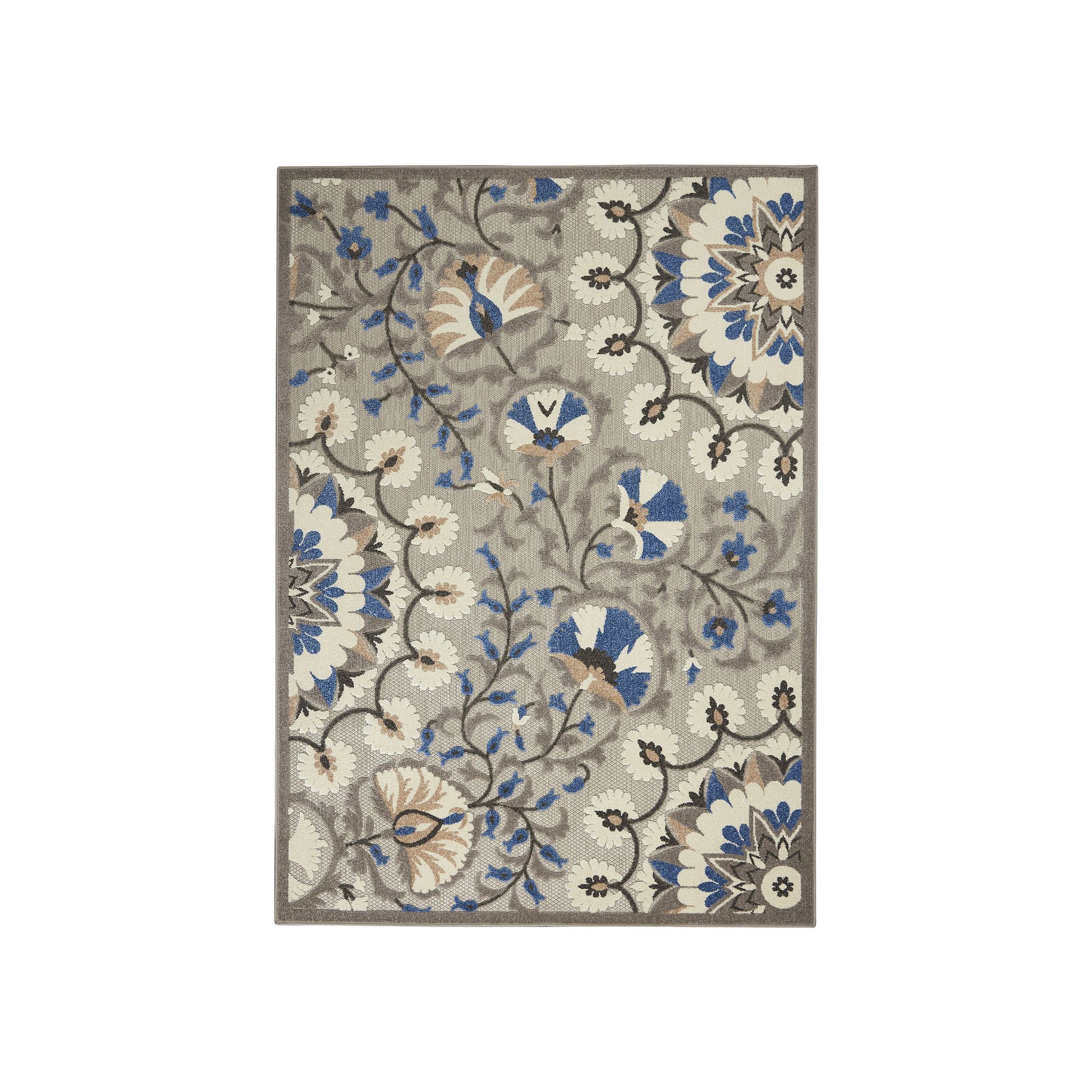 Nourison Aloha Moonshine Indoor Outdoor Rug, Gray Team