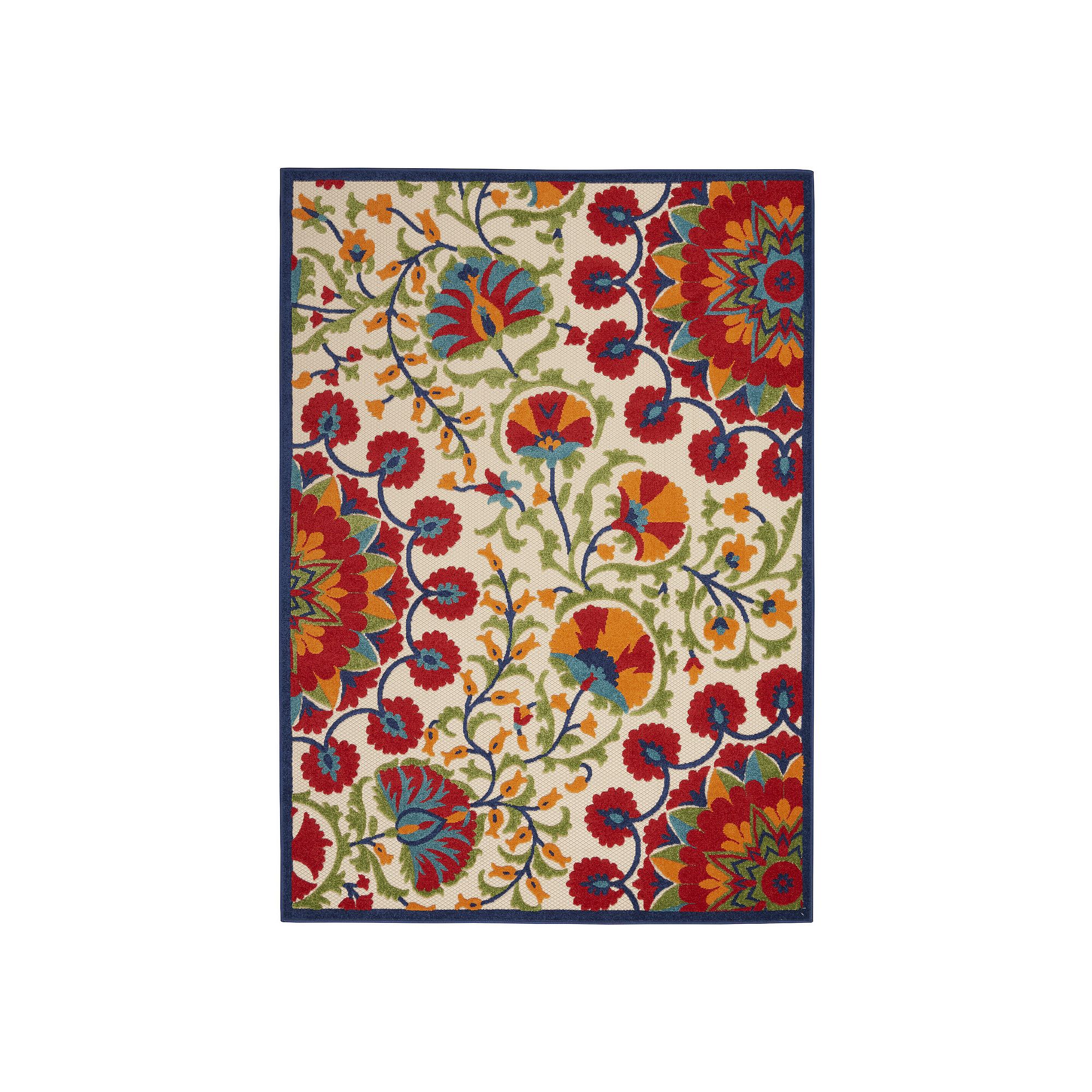 Nourison Aloha Moonshine Indoor Outdoor Rug, Red Team
