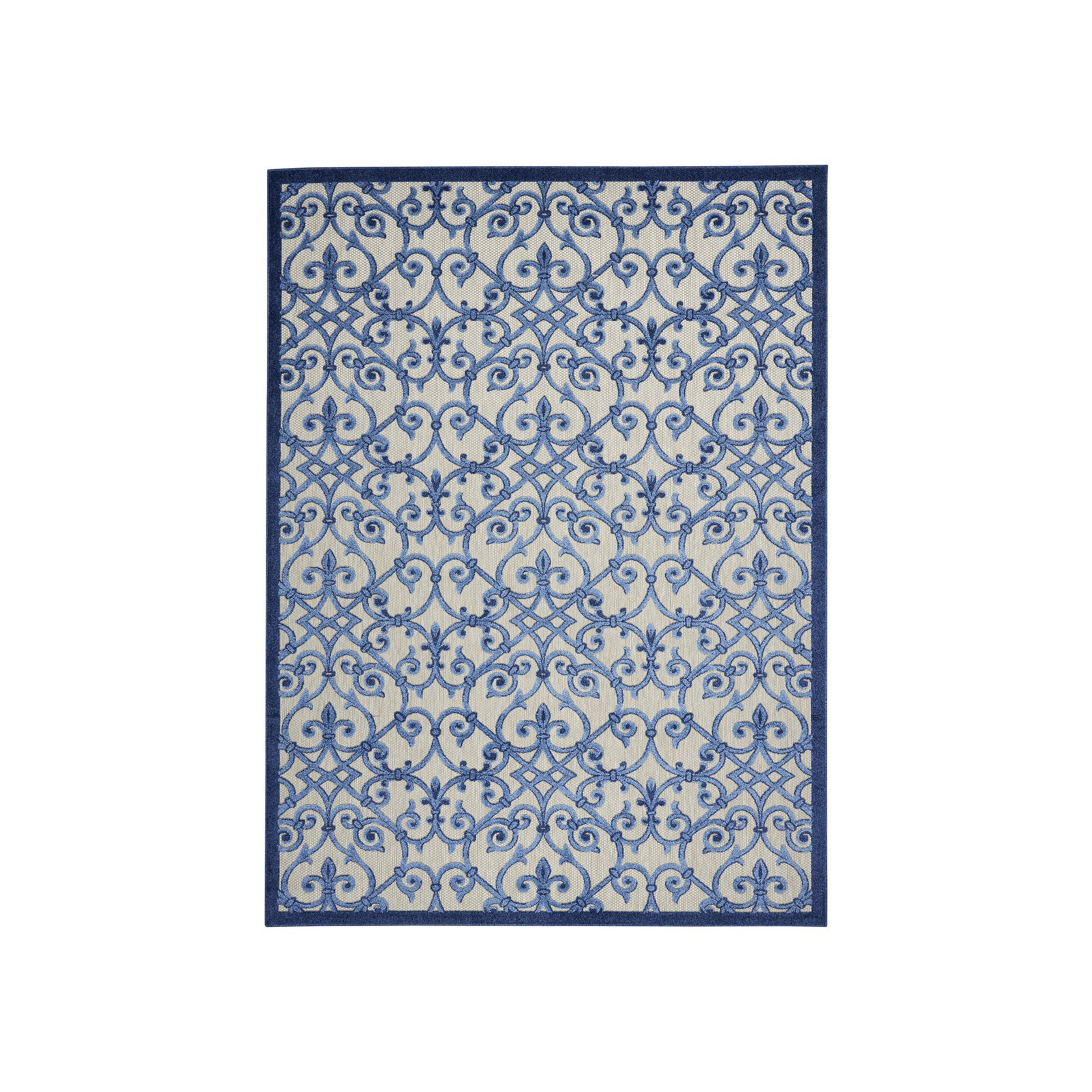 Nourison Aloha Dusk Indoor / Outdoor Rug, Gray Blue
