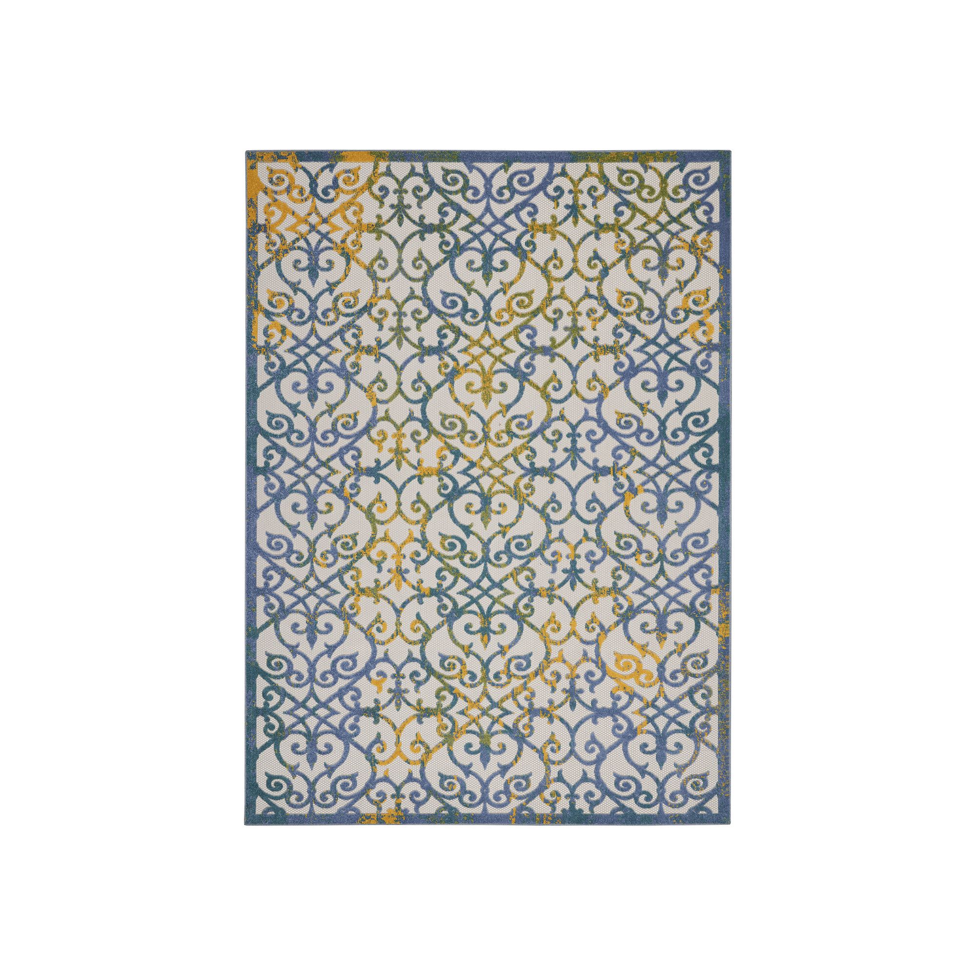 Nourison Aloha Dusk Indoor / Outdoor Rug, Ivory Blue