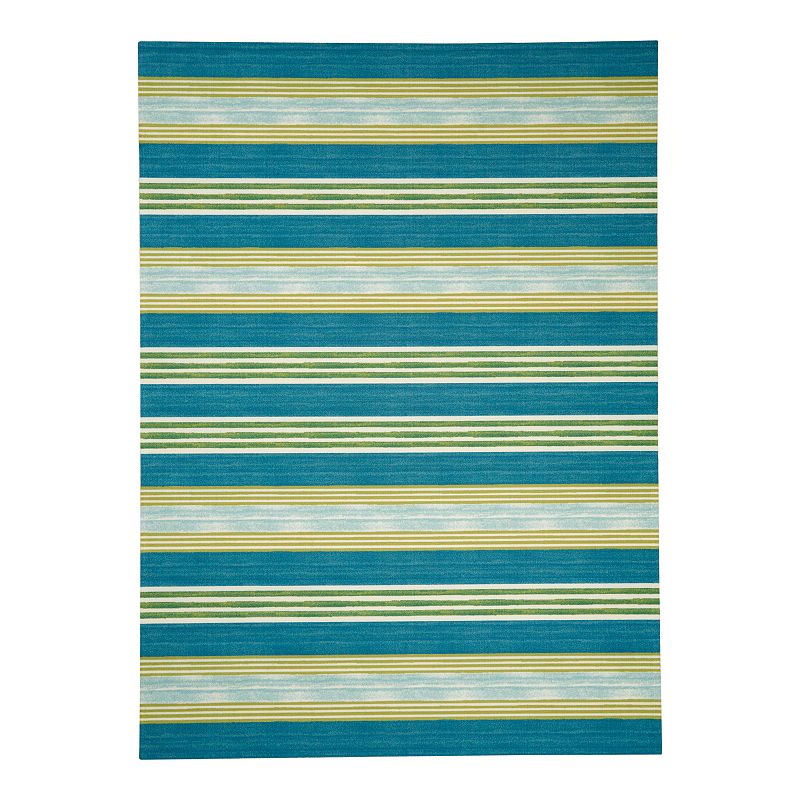 Waverly Sun N' Shade Mykonos Indoor Outdoor Rug, Green, 5X7.5 Ft