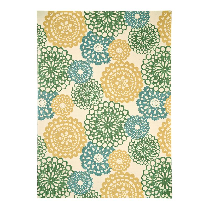 Waverly Sun N' Shade Aruba Indoor Outdoor Rug, Gold, 5X7.5 Ft