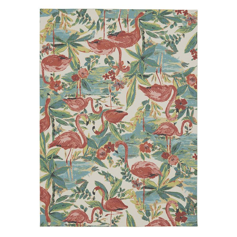 Waverly Sun N' Shade Fantastic Indoor Outdoor Rug, Multicolor, 5X7.5 Ft