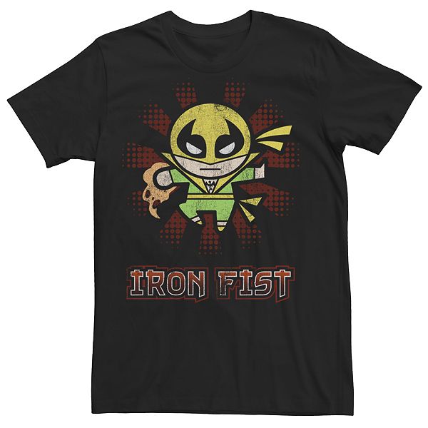 Men's Marvel Kawaii Art Collection Iron Fist Graphic Tee