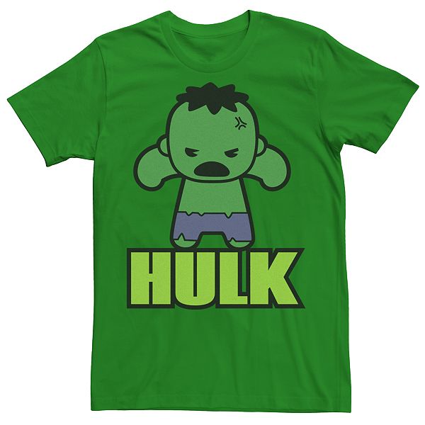 Men's Marvel Kawaii Art Collection The Incredible Hulk Graphic Tee