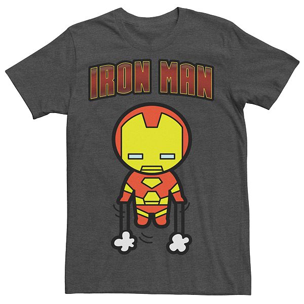 Men's Marvel Kawaii Art Collection Iron Man Short Sleeve Graphic Tee