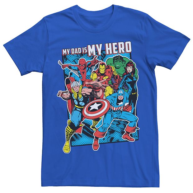 Men s Marvel Avengers Dad is my Hero Graphic Tee